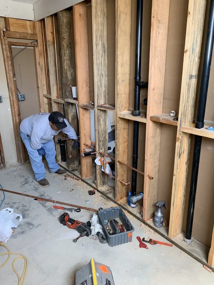 Commercial rough-in plumbing for Water Heater Replacement in Pantown